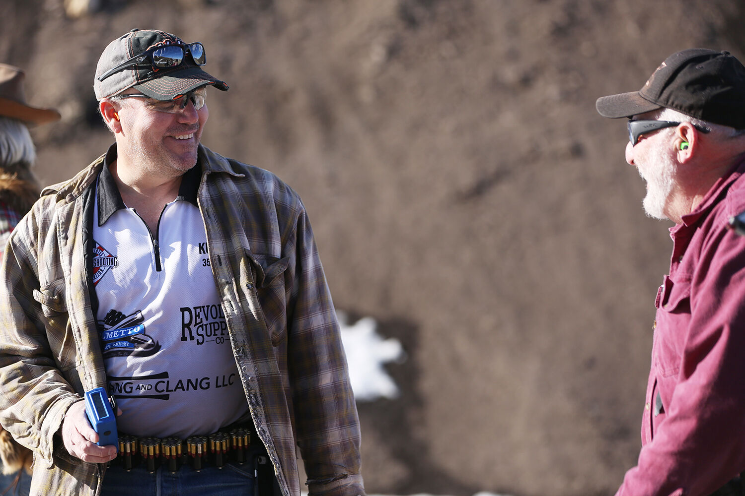 Kurt Ulrich laughs with Bill Gallant after Gallant’s shoot